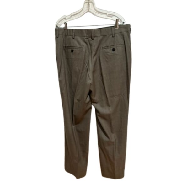 Men’s Gray Dress Pants Size 36x32 Flat Front Polyester Rayon Blend - Picture 3 of 3